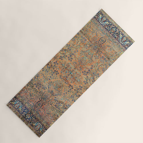 Kashan Floral Persian Carpet Print Yoga Mat Gallery Image 1