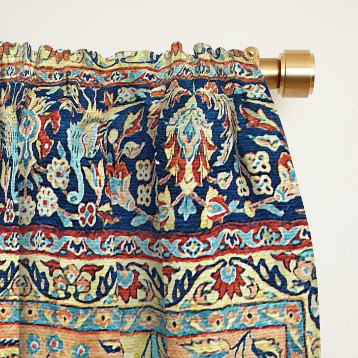 Kashan Floral Persian Carpet Print Window Curtain Gallery Image 2