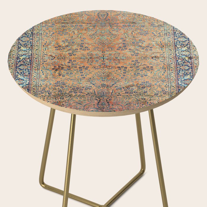 Kashan Floral Persian Carpet Print Side Table Gallery Image 2