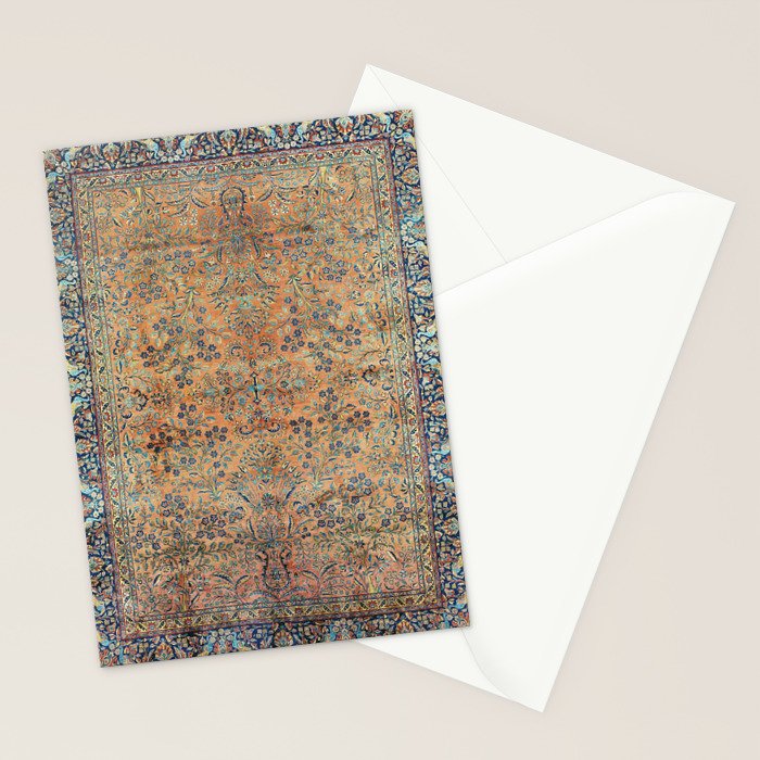 Kashan Floral Persian Carpet Print Stationery Card Gallery Image 2