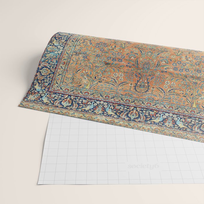 Kashan Floral Persian Carpet Print Wrapping Paper Gallery Image 2