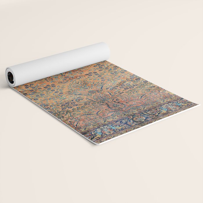 Kashan Floral Persian Carpet Print Yoga Mat Gallery Image 2