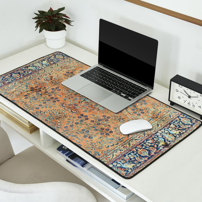 Kashan Floral Persian Carpet Print Desk Mat Gallery Image 2