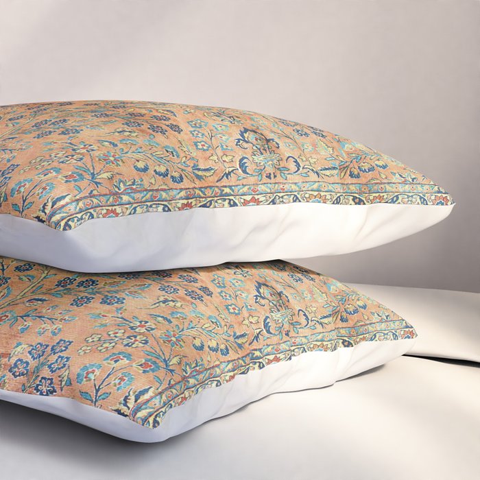 Kashan Floral Persian Carpet Print Pillow Sham Gallery Image 3