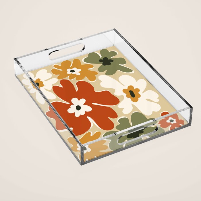 VINTAGE floral house  Acrylic Tray Gallery Image 1
