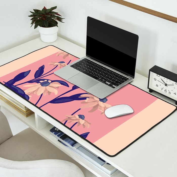 Painterly Floral Art Print Desk Mat Gallery Image 2
