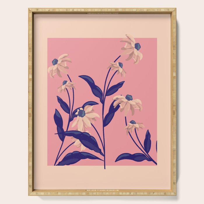 Painterly Floral Art Print Serving Tray Gallery Image 1