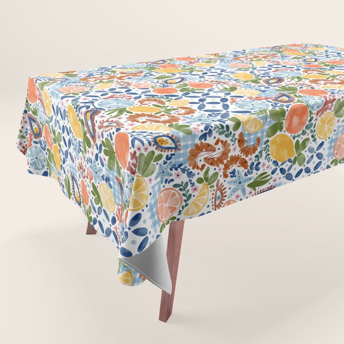 Sunny Coastal Escape Tablecloth Gallery Image 1