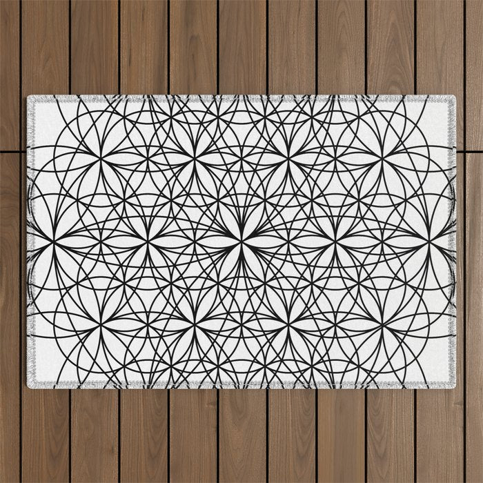 Flower of life sacred geometry Outdoor Rug Gallery Image 1