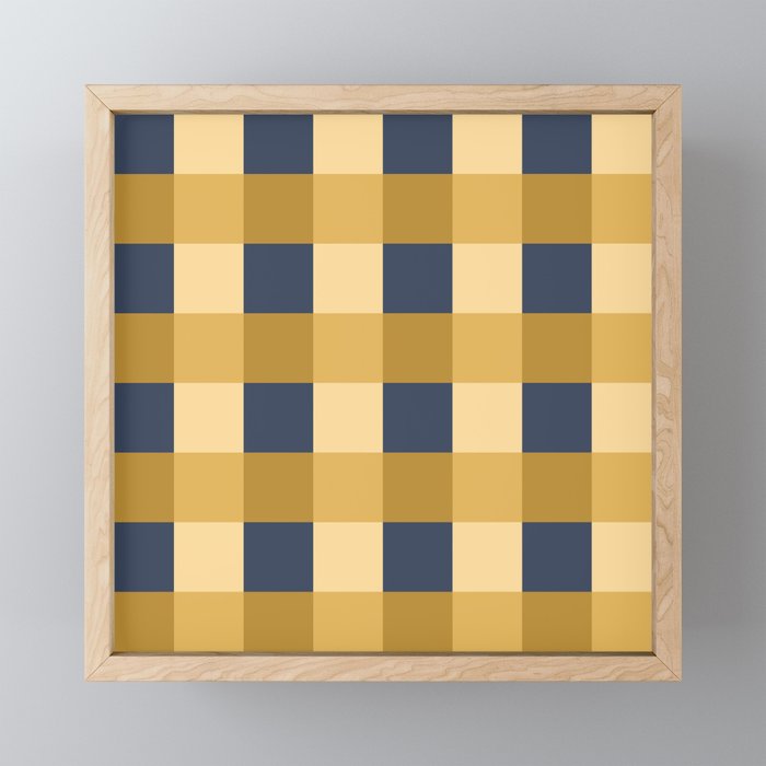 Checkered Multicolor Pattern XIV Yellow and Navy Blue Mini Art Print Gallery Image 1