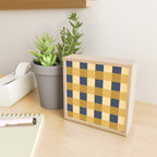Checkered Multicolor Pattern XIV Yellow and Navy Blue Mini Art Print Gallery Image 2