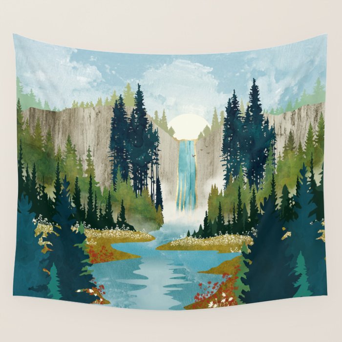 Waterfall Vista Wall Tapestry Gallery Image 4