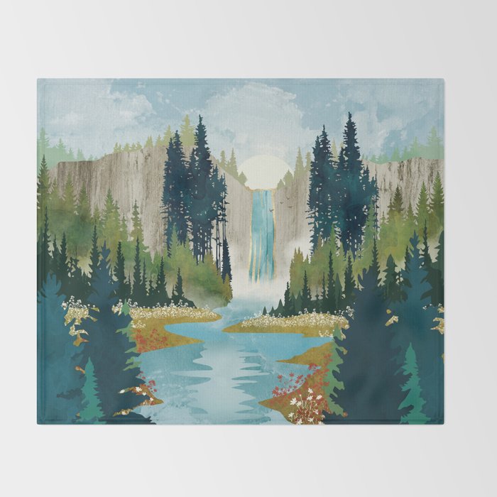Waterfall Vista Throw Blanket Gallery Image 2