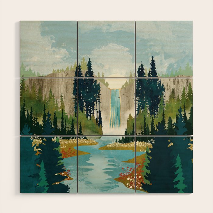 Waterfall Vista Wood Wall Art Gallery Image 1