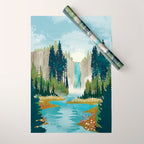 Waterfall Vista Wrapping Paper Gallery Image 1