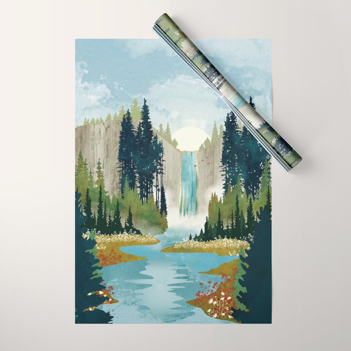 Waterfall Vista Wrapping Paper Gallery Image 1