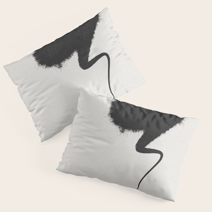 Black Brushstroke Pillow Sham Gallery Image 1