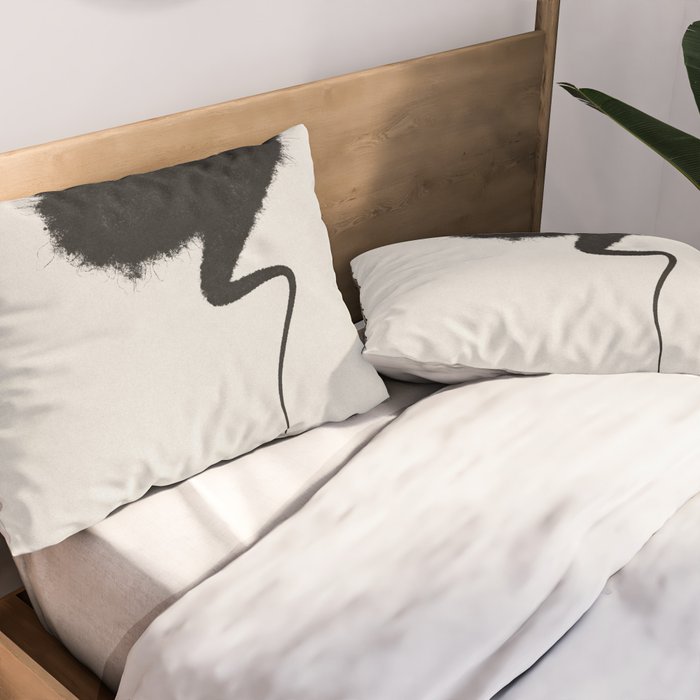 Black Brushstroke Pillow Sham Gallery Image 2