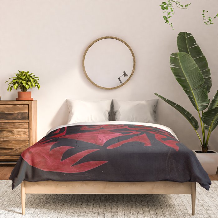 Crimson Dream In Black Comforter Gallery Image 3