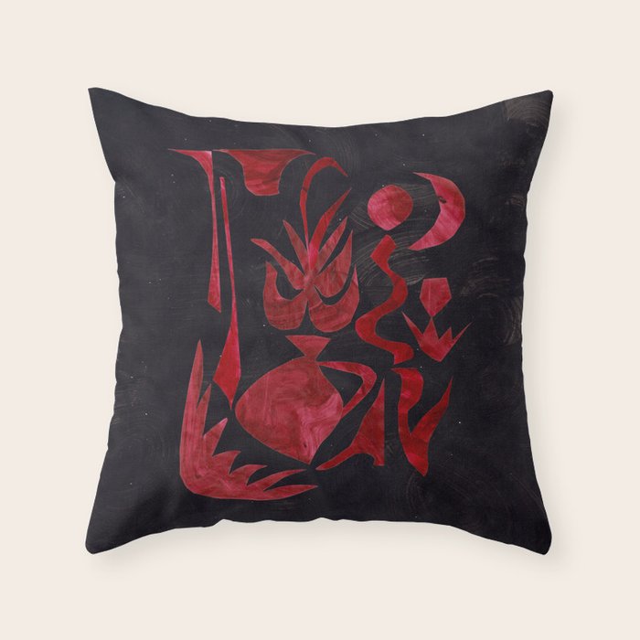 Crimson Dream In Black Throw Pillow Gallery Image 6