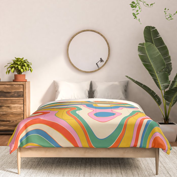 Trippy Rainbow Melt Colorful Abstract Pattern Comforter Gallery Image 3