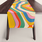 Trippy Rainbow Melt Colorful Abstract Pattern Table Runner Gallery Image 1