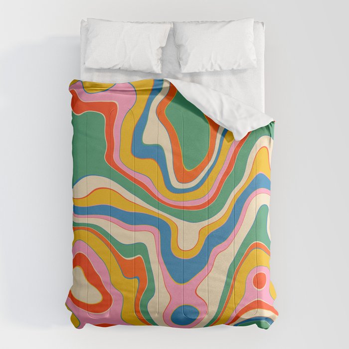 Trippy Rainbow Melt Colorful Abstract Pattern Comforter Gallery Image 6