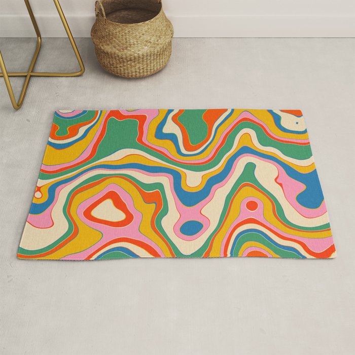 Trippy Rainbow Melt Colorful Abstract Pattern Rug Gallery Image 1