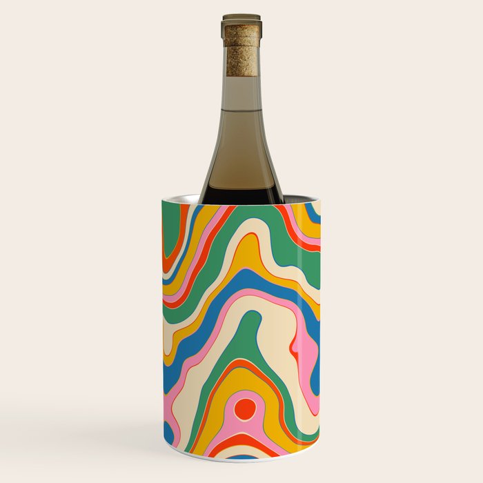 Trippy Rainbow Melt Colorful Abstract Pattern Wine Chiller Gallery Image 3