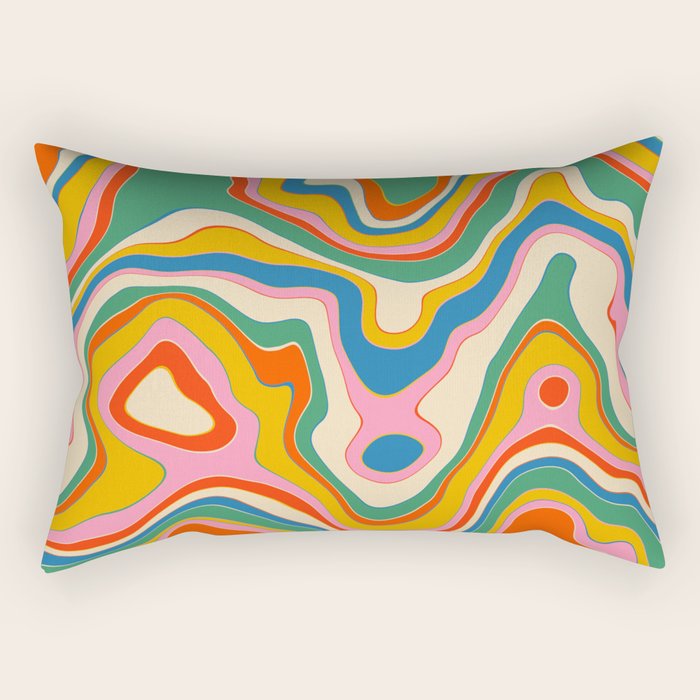 Trippy Rainbow Melt Colorful Abstract Pattern Rectangular Pillow Gallery Image 2