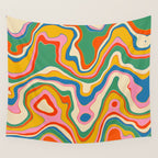 Trippy Rainbow Melt Colorful Abstract Pattern Wall Tapestry Gallery Image 4