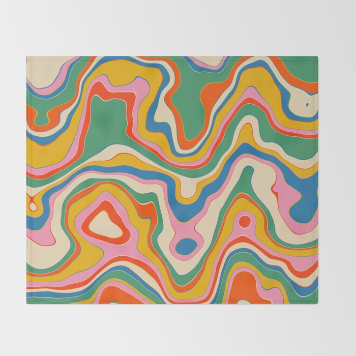 Trippy Rainbow Melt Colorful Abstract Pattern Throw Blanket Gallery Image 2