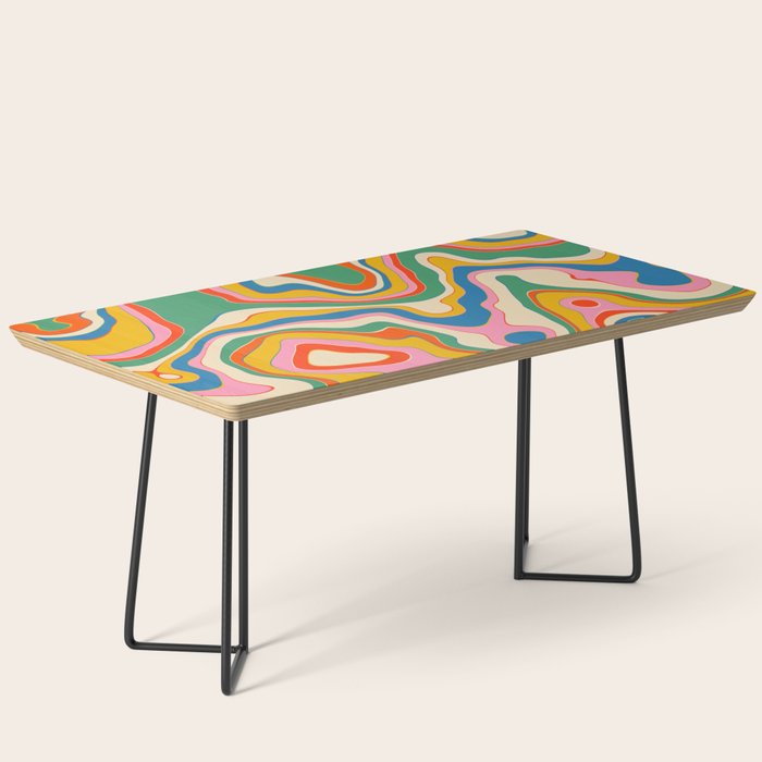 Trippy Rainbow Melt Colorful Abstract Pattern Coffee Table Gallery Image 1