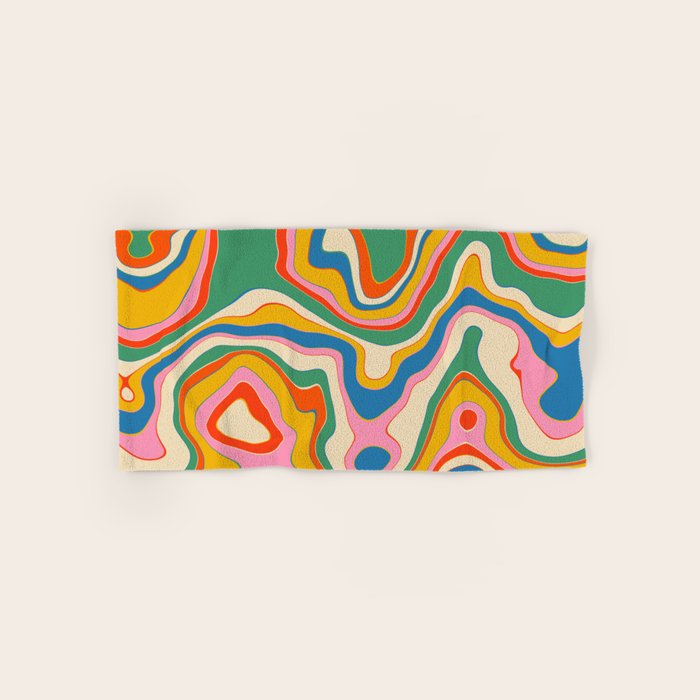 Trippy Rainbow Melt Colorful Abstract Pattern Bath Towel Gallery Image 1