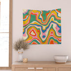 Trippy Rainbow Melt Colorful Abstract Pattern Wall Tapestry Gallery Image 2