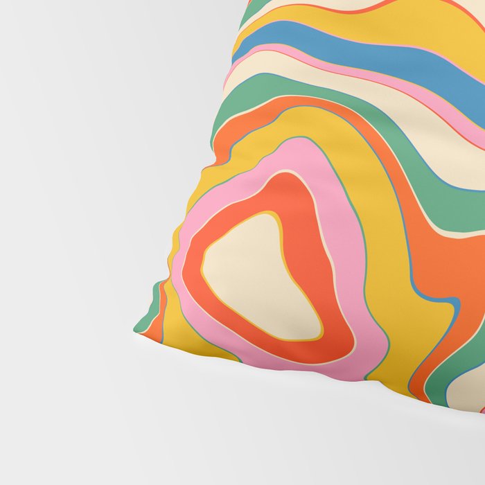 Trippy Rainbow Melt Colorful Abstract Pattern Pillow Sham Gallery Image 4