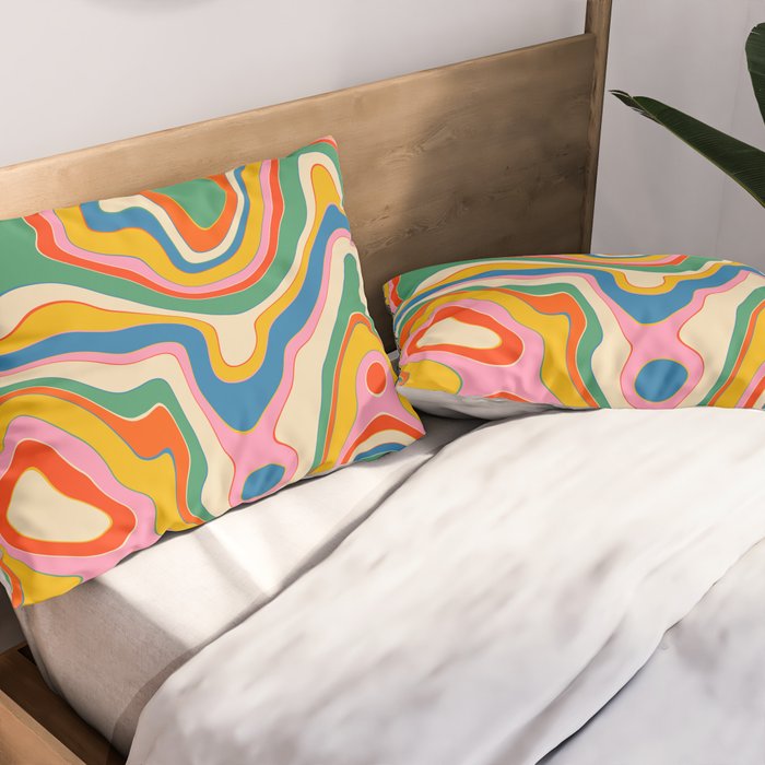 Trippy Rainbow Melt Colorful Abstract Pattern Pillow Sham Gallery Image 2