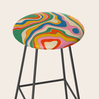 Trippy Rainbow Melt Colorful Abstract Pattern Stool Gallery Image 2
