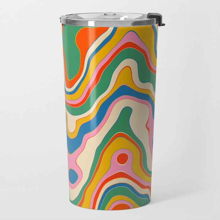 Trippy Rainbow Melt Colorful Abstract Pattern Travel Mug Gallery Image 2