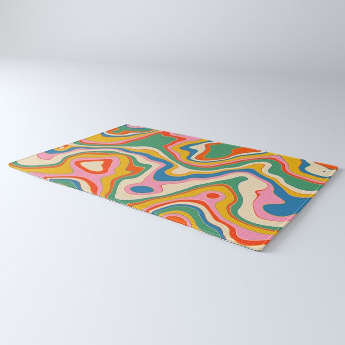 Trippy Rainbow Melt Colorful Abstract Pattern Rug Gallery Image 3
