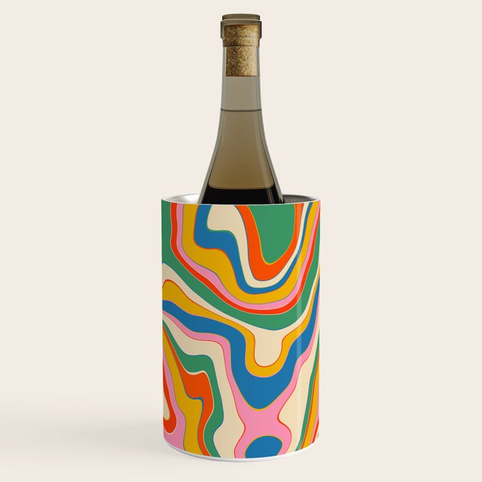 Trippy Rainbow Melt Colorful Abstract Pattern Wine Chiller Gallery Image 1