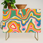 Trippy Rainbow Melt Colorful Abstract Pattern Credenza Gallery Image 1