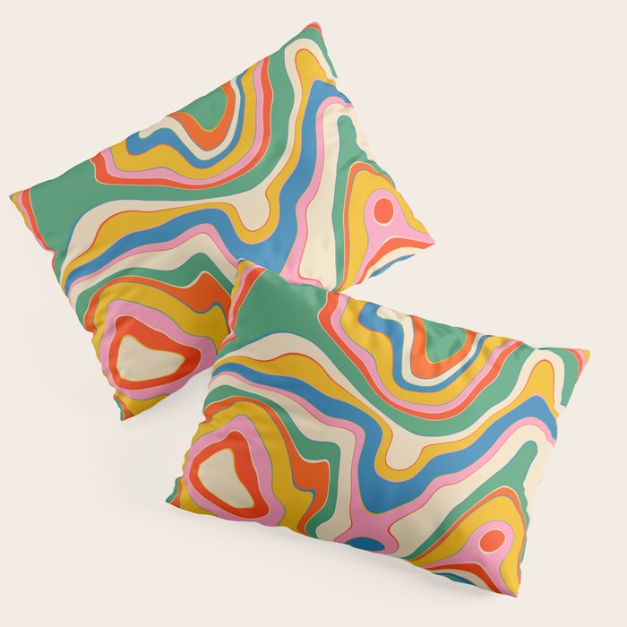 Trippy Rainbow Melt Colorful Abstract Pattern Pillow Sham Gallery Image 3