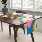 Trippy Rainbow Melt Colorful Abstract Pattern Table Runner Gallery Image 2