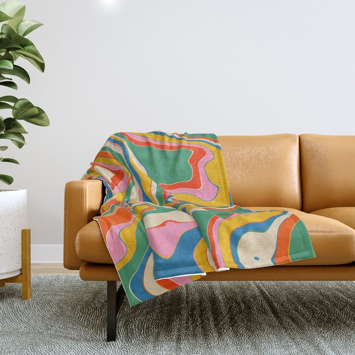 Trippy Rainbow Melt Colorful Abstract Pattern Throw Blanket Gallery Image 1