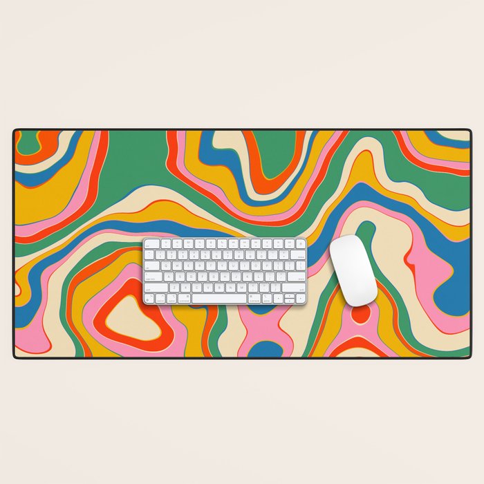 Trippy Rainbow Melt Colorful Abstract Pattern Desk Mat Gallery Image 1
