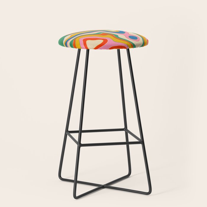 Trippy Rainbow Melt Colorful Abstract Pattern Stool Gallery Image 1