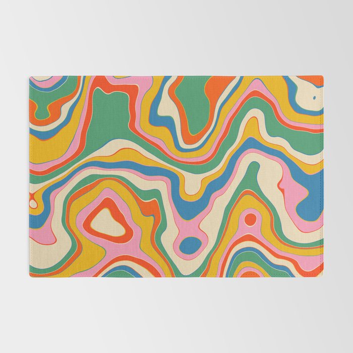 Trippy Rainbow Melt Colorful Abstract Pattern Rug Gallery Image 2