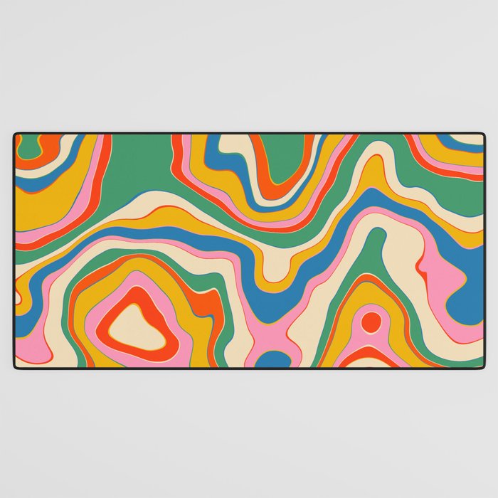 Trippy Rainbow Melt Colorful Abstract Pattern Desk Mat Gallery Image 3