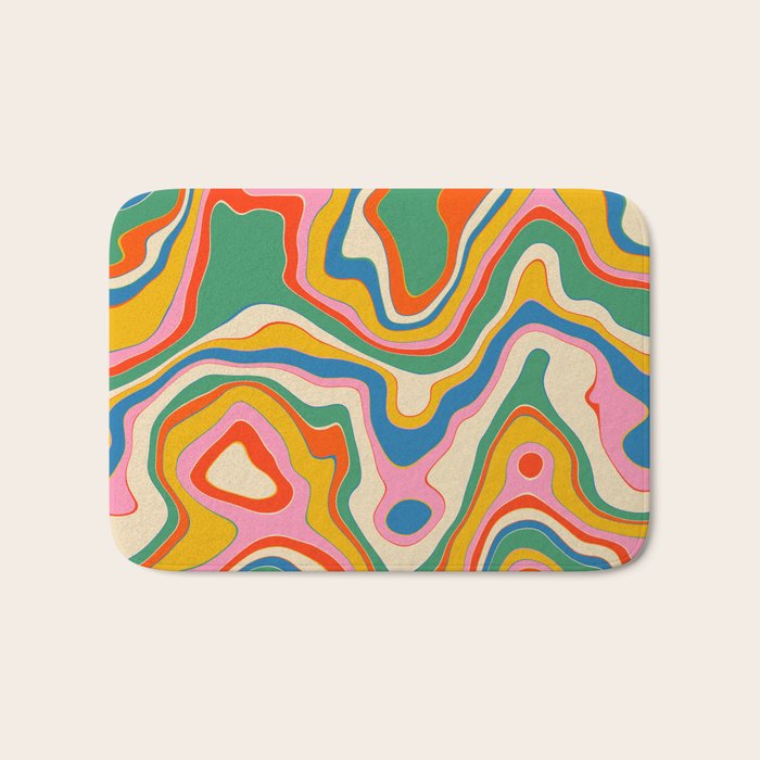 Trippy Rainbow Melt Colorful Abstract Pattern Bath Mat Gallery Image 1